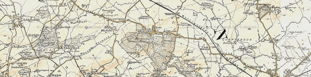 Old map of Waddesdon in 1898