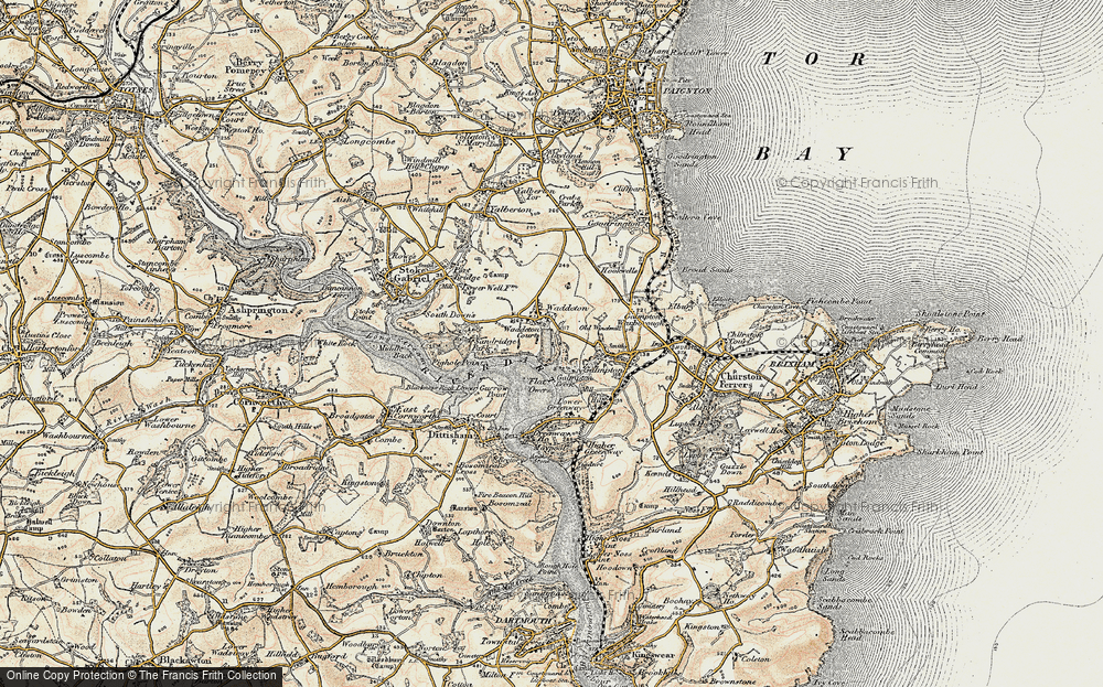 Old Map of Waddeton, 1899 in 1899