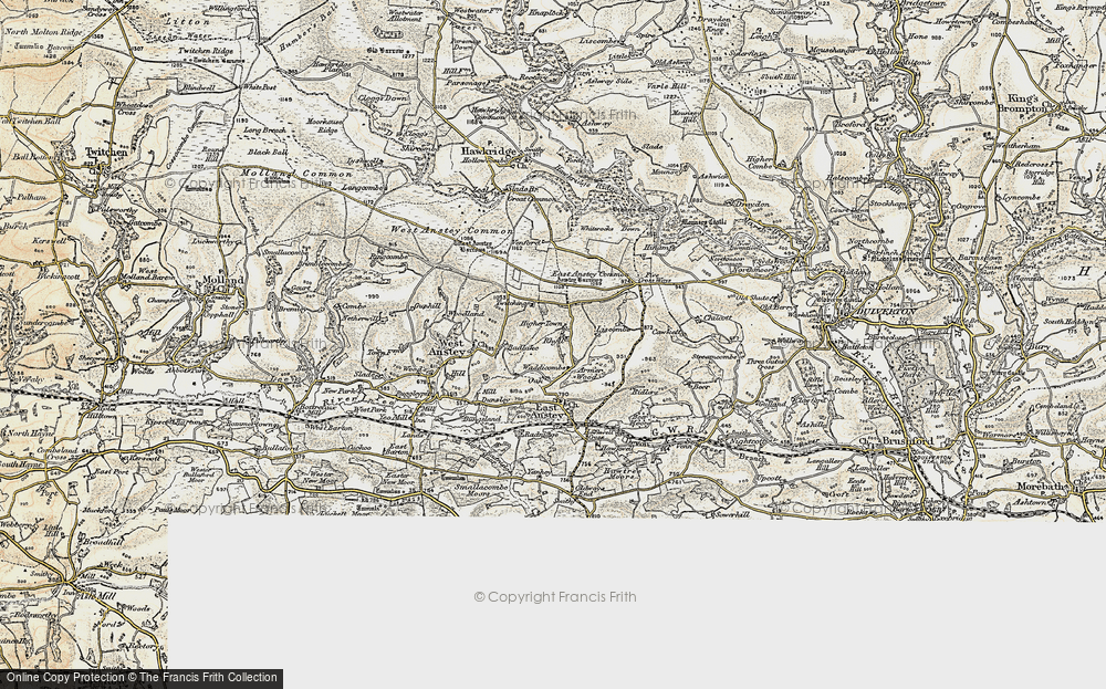 Old Map of Historic Map covering Armer Wood in 1900
