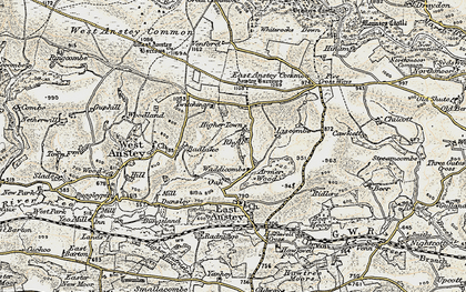 Old map of Waddicombe in 1900