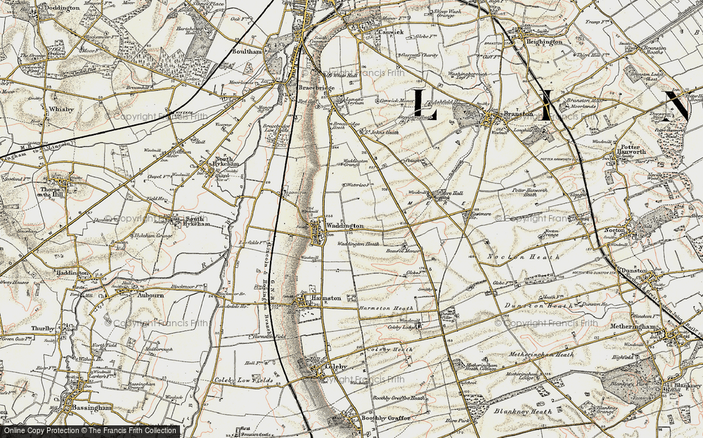 Old Map of Historic Map covering Beaufoe Manor in 1902-1903