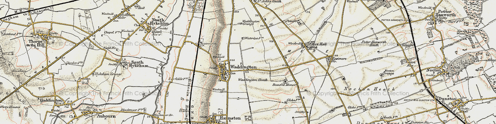 Old map of Waddington in 1902-1903