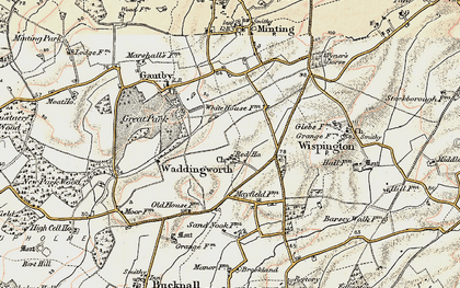 Old map of Waddingworth in 1902-1903