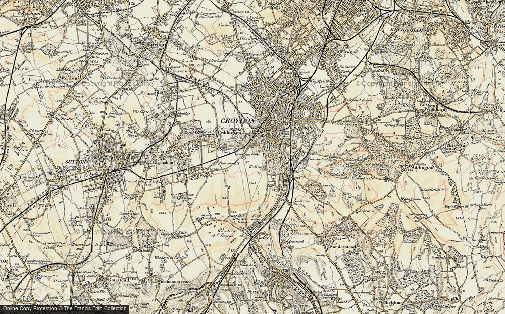 Old Map of Waddon, 1897-1902 in 1897-1902