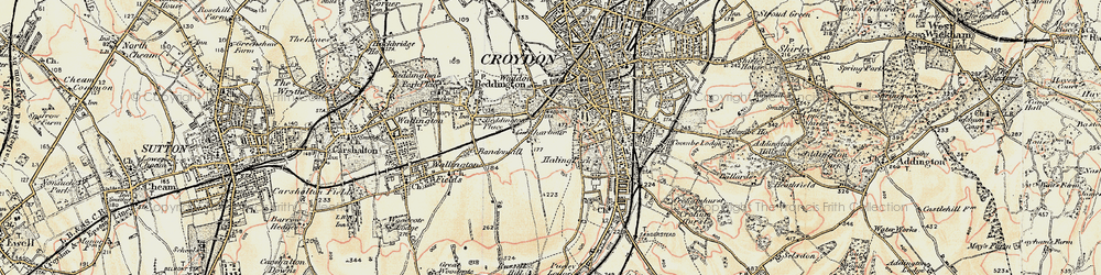 Old map of Waddon in 1897-1902