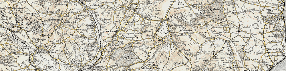 Old map of Waddon in 1899-1900