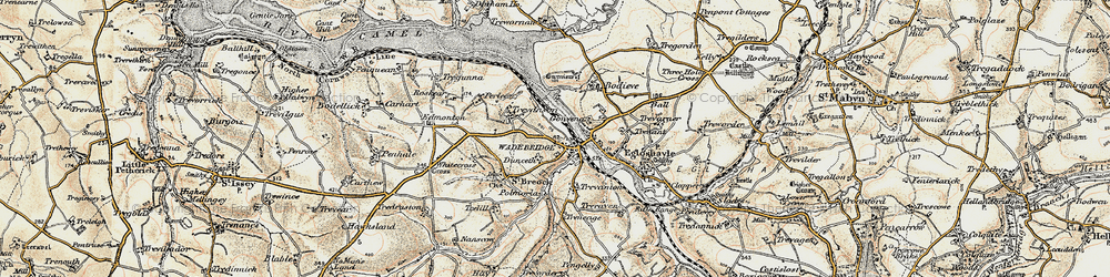 Old map of Wadebridge in 1900