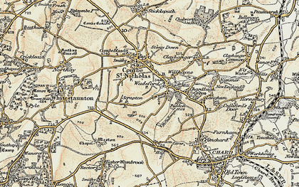 Old map of Wadeford in 1898-1899