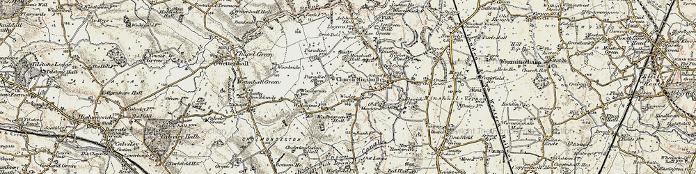 Old map of Wades Green in 1902-1903