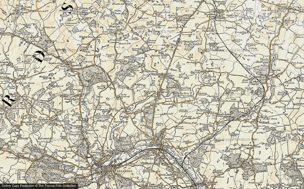 Old Map of Wadesmill, 1898-1899 in 1898-1899