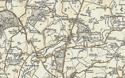 Old map of Wadesmill in 1898-1899