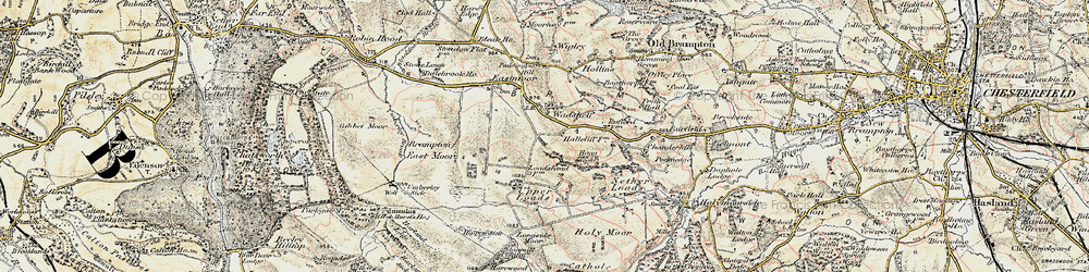 Old map of Brampton East Moor in 1902-1903