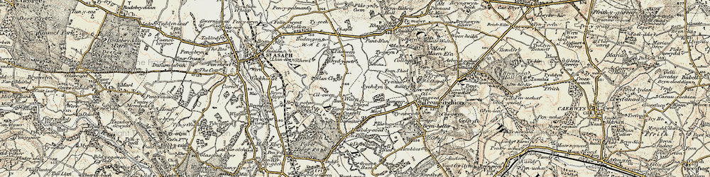 Old map of Wern Ddu in 1902-1903