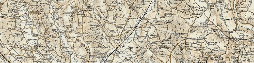 Old map of Waggs Plot in 1898-1899