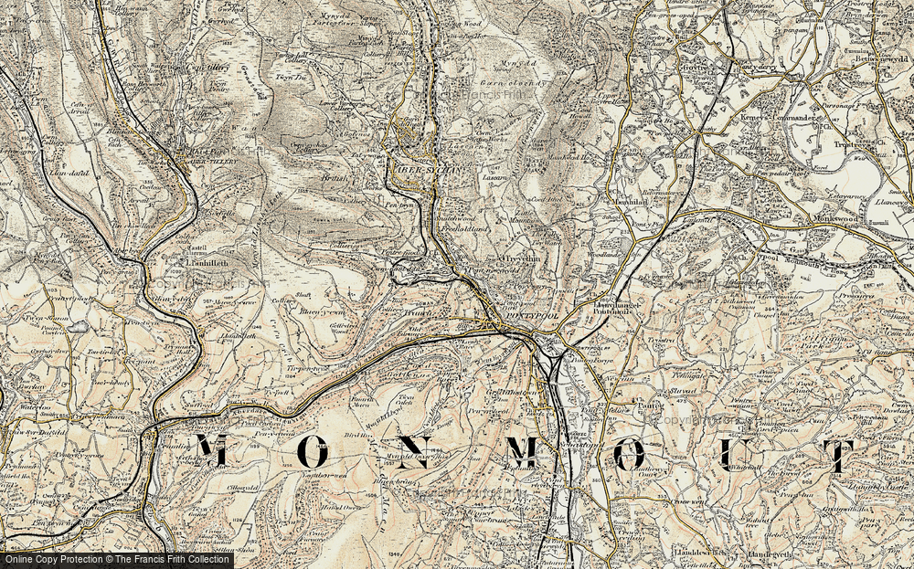 Old Map of Wainfelin, 1899-1900 in 1899-1900