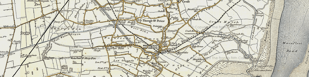 Old map of Wainfleet All Saints in 1901-1903