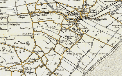 Old map of Wainfleet Tofts in 1901-1903