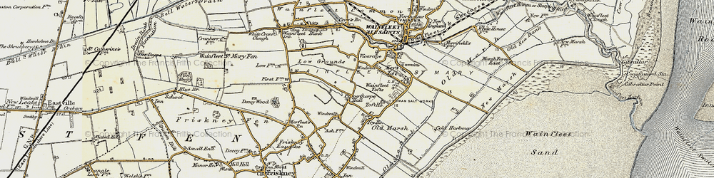 Old map of Wainfleet Tofts in 1901-1903