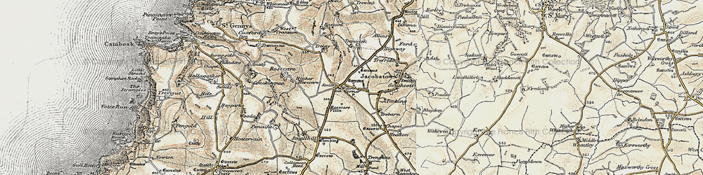 Old map of Wainhouse Corner in 1900