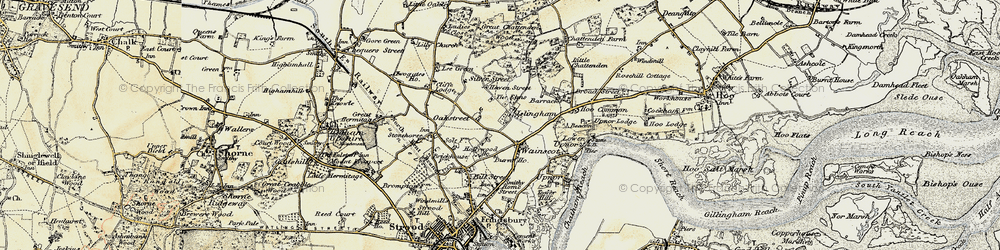Old map of Wainscott in 1897-1898