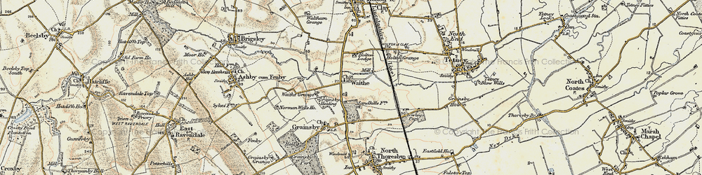 Old map of Waithe in 1903-1908