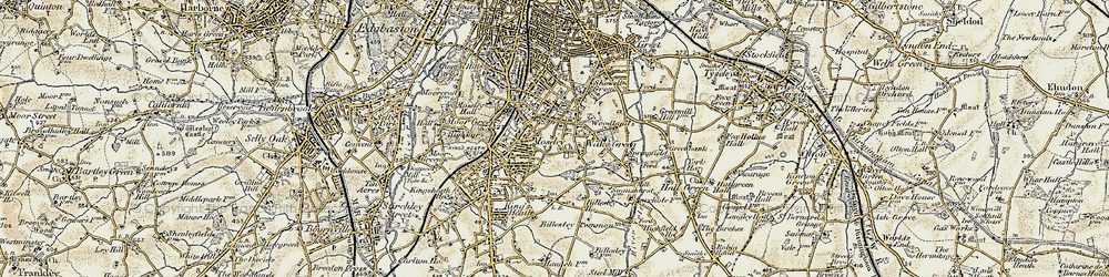 Old map of Wake Green in 1901-1902