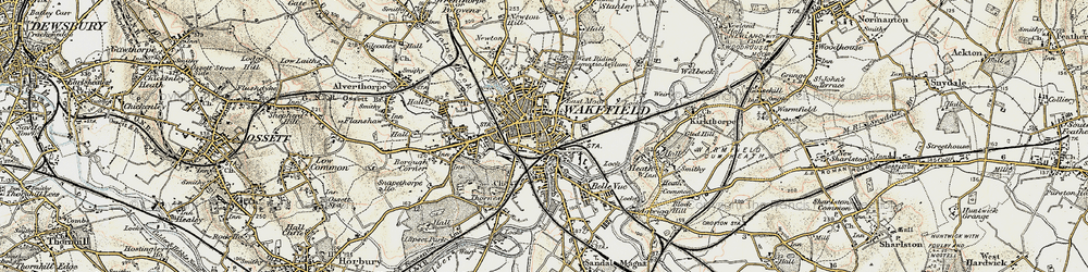 Old map of Wakefield in 1903