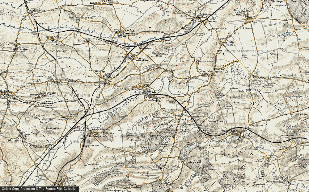 Old Map of Wakerley, 1901-1903 in 1901-1903