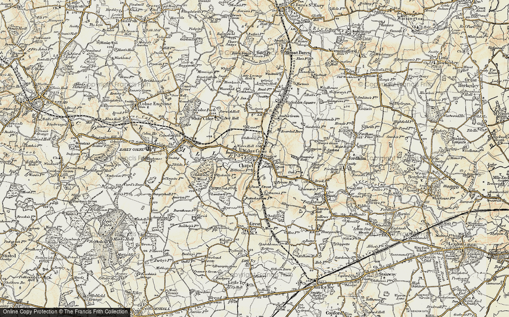Old Map of Wakes Colne, 1898-1899 in 1898-1899