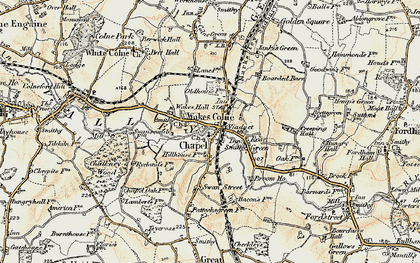 Old map of Wakes Colne in 1898-1899