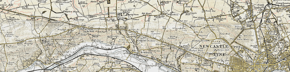 Old map of Walbottle in 1901-1903