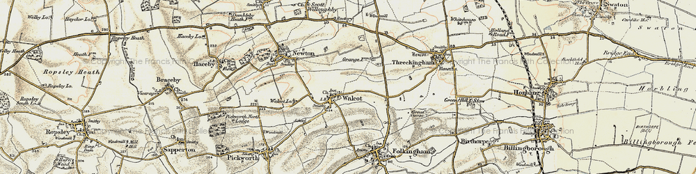 Old map of Walcot in 1902-1903