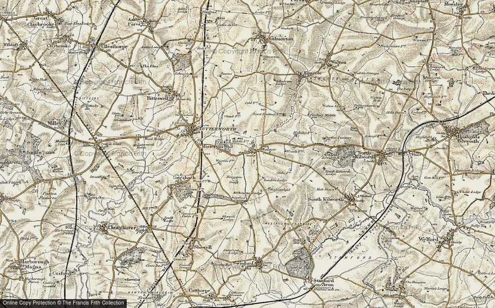 Old Map of Walcote, 1901-1902 in 1901-1902