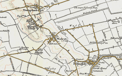 Old map of Billinghay Fen in 1902-1903