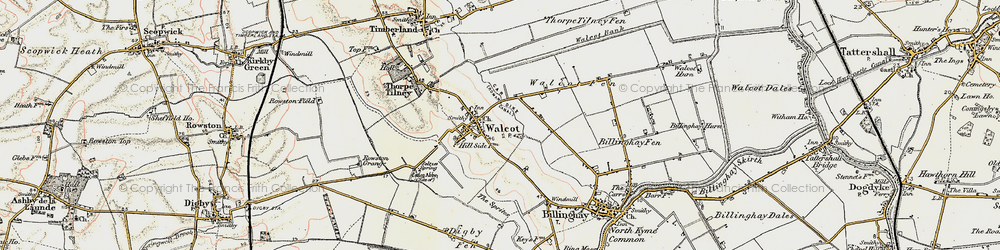 Old map of Walcott in 1902-1903