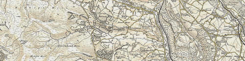Old map of Broomhead Reservoir in 1903