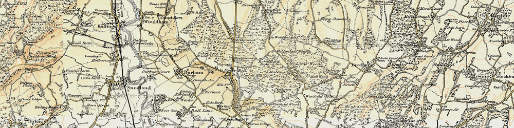 Old map of Walderslade in 1897-1898