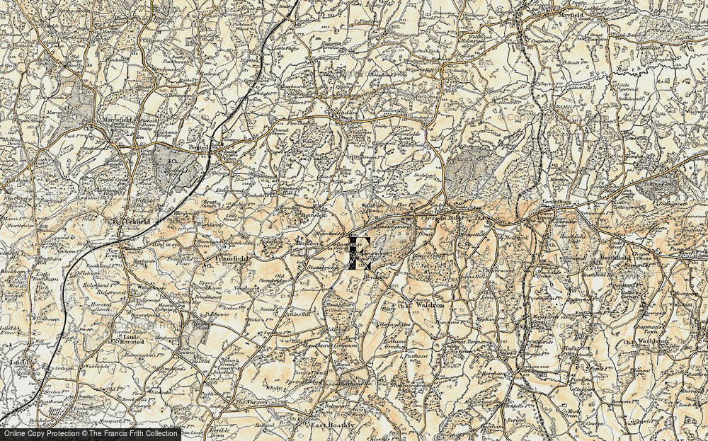 Old Map of Historic Map covering Possingworth Manor Ho in 1898