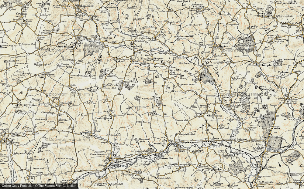 Old Map of Wales End, 1899-1901 in 1899-1901
