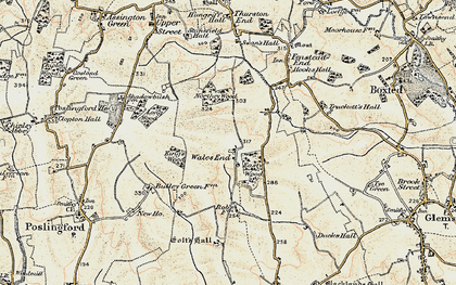 Old map of Wales End in 1899-1901