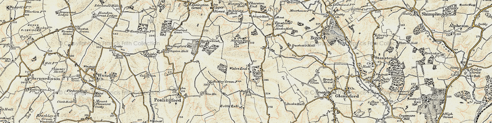Old map of Wales End in 1899-1901