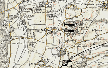 Old map of Bevercotes Park in 1902-1903