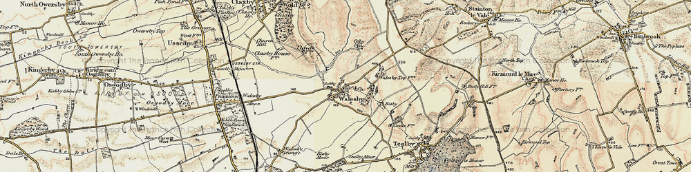 Old map of Walesby in 1903