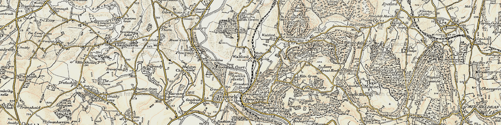Old map of Walford in 1899-1900