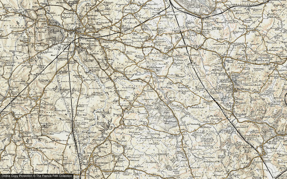 Old Map of Walgherton, 1902 in 1902