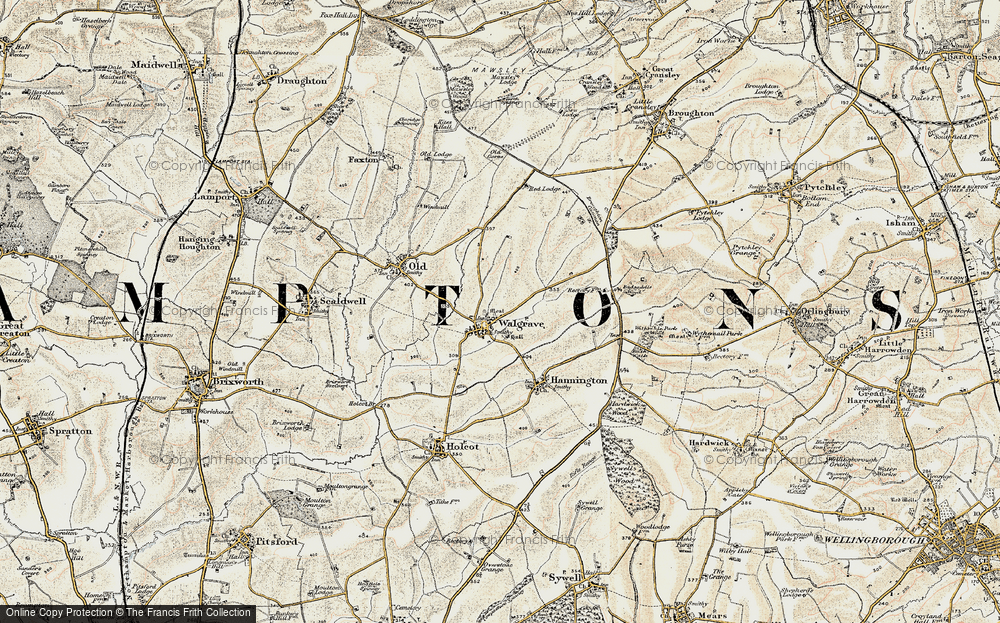 Old Map of Walgrave, 1901 in 1901