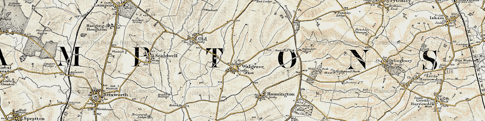 Old map of Walgrave in 1901