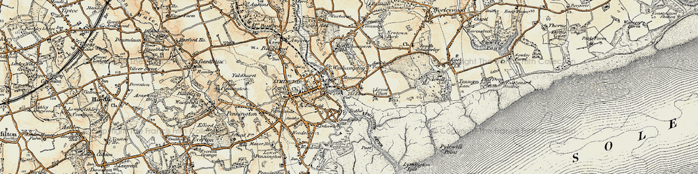 Old map of Walhampton in 1897-1909