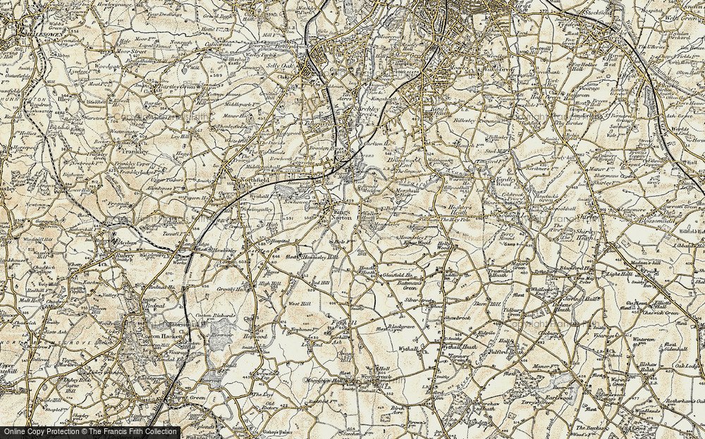 Old Map of Walker's Heath, 1901-1902 in 1901-1902