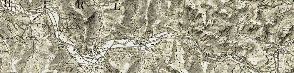 Old map of Walkerburn in 1903-1904